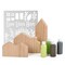 DIY Wood Table Top House Painting Kit w/ Stencil for Flowers & More - DIY House Kit for Adults - Unfinished Wood Crafts w/ Acrylic Paint - Paintable Figurines for Your Home Decor w/ DIY Stencil